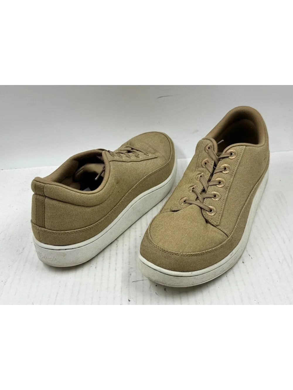 Allbirds Canvas Pacers  Sneakers Men's Size 12 Tan Lace Up Athletic Shoes